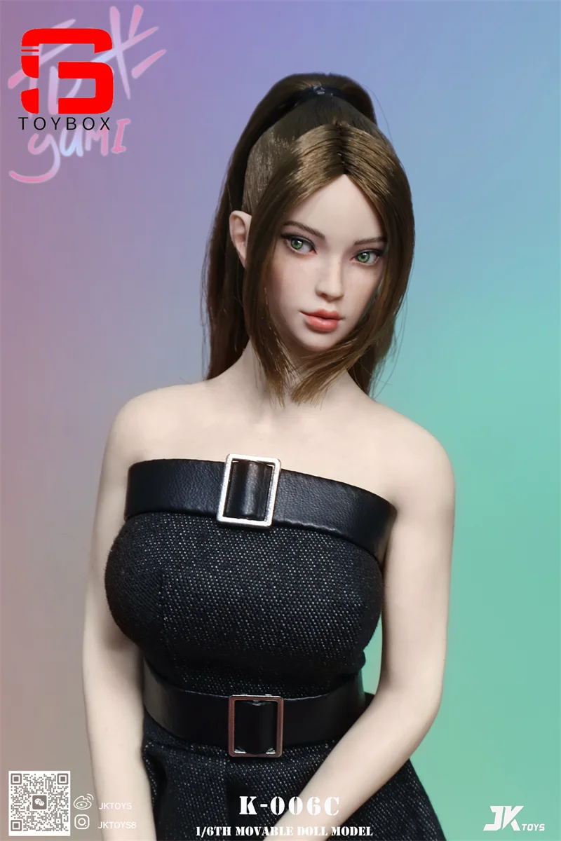 JKTOYS K-006 1/6 스케일 뷰티 유미 움직일 수 있는 눈 헤드 스컬프 조각 모델 12" 여성 군인 액션 피규어 바디에 적합