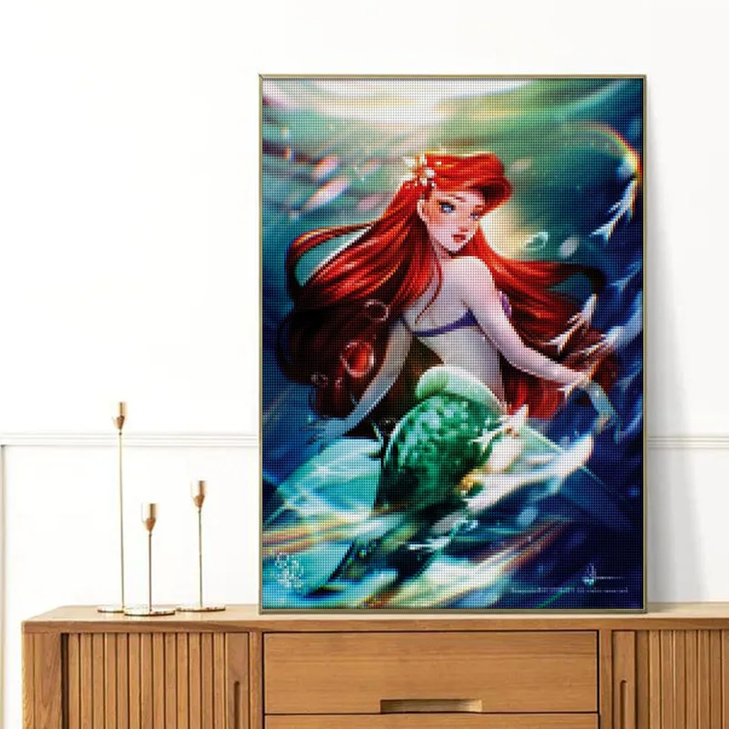 الماس 5D DIY الماس اللوحة ديزني الأميرة سنو وايت حورية البحر ديكور المنزل كامل مربع ومستدير فسيفساء التطريز عبر غرزة