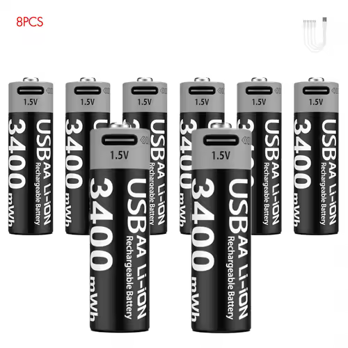 Kuugro Li-ion AAA and AA Rechargeable Batteries USB Lithium-ion 3400mWh 1.5V AA Rechargeable Batteries+1100mWh 1.5V AAA Battery - Image 12
