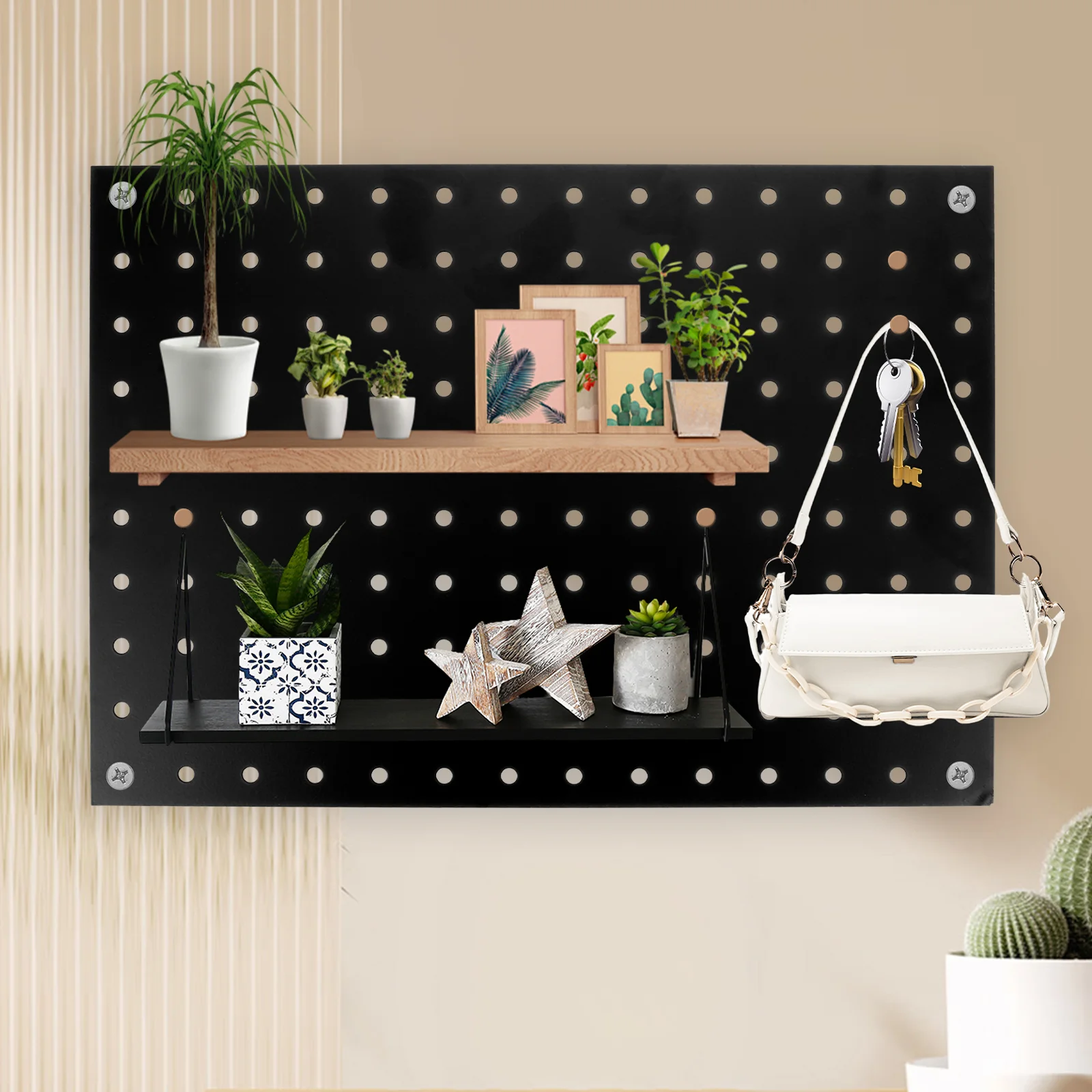 Metal Perforated Board Tool Storage Wall Pegboard Accessory Garage Pegboard Display Panel Walls Organizer Mount Panel Black