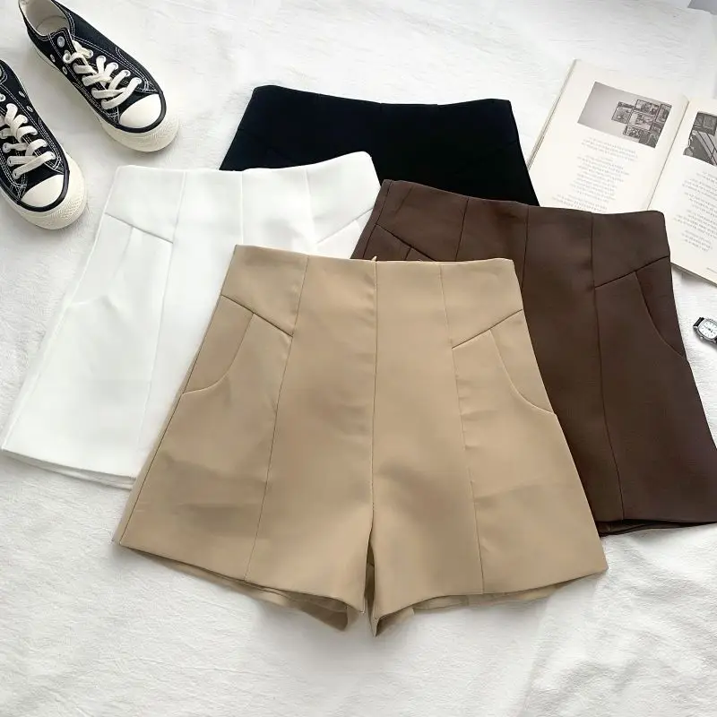 

Summer Fashion High Quality Suit Shorts Women Elegant Slim Fit Black Shorts Female Basic All Match Streetwear Bottoms 2025 New