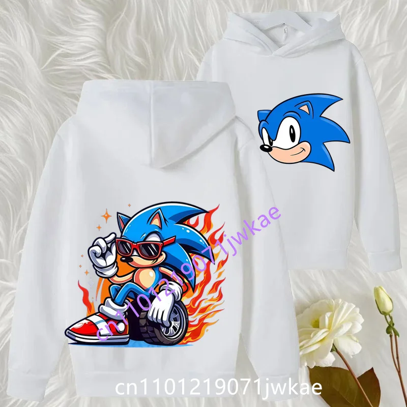 

Anime Cartoon Figures Printed Kawaii Sweatshirt Boys Girls Autumn Fashion Top Kids Clothes Gifts New Sonics Hoodies for Children