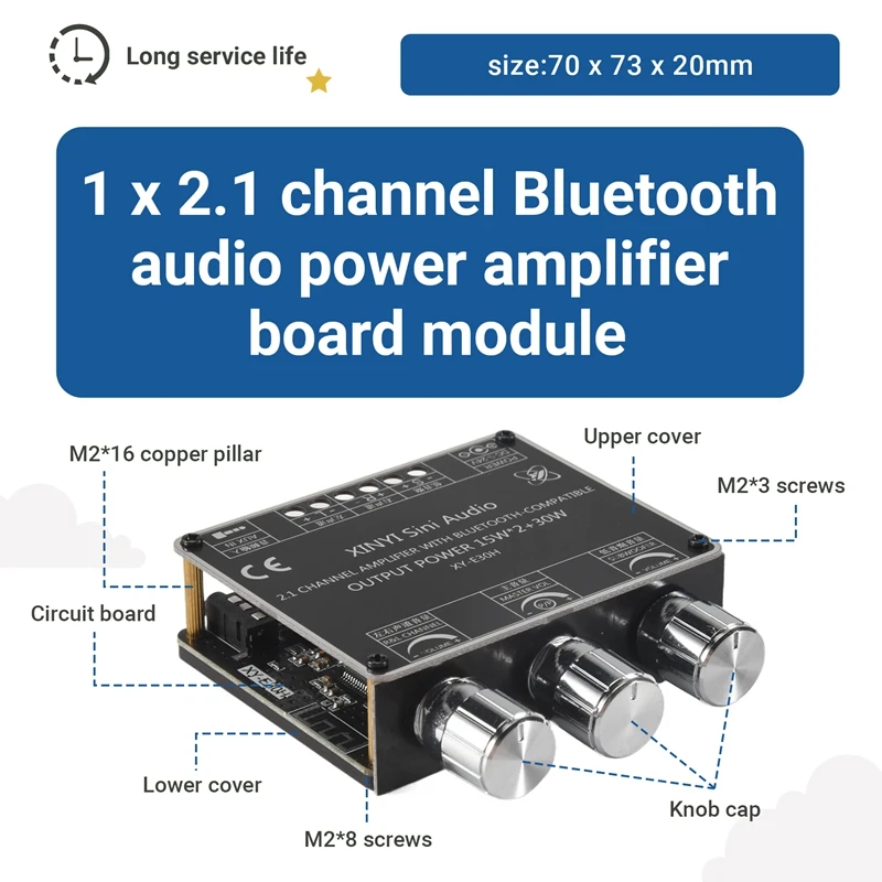 【HOT】XY-E30H 2.1 قناة بلوتوث 5.1 مضخم الطاقة الصوتي لوحة تركيبية عالية ومنخفضة 15Wx2 + 30W مضخم الصوت المتكلم