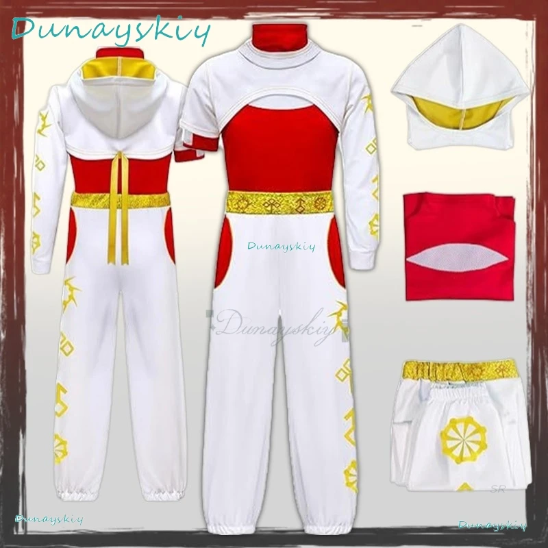 

Zombies Cheerleader Cosplay Costume Girls Children's Size Hooded Top & Pants Full Set For Halloween Role-play Carnival Suit