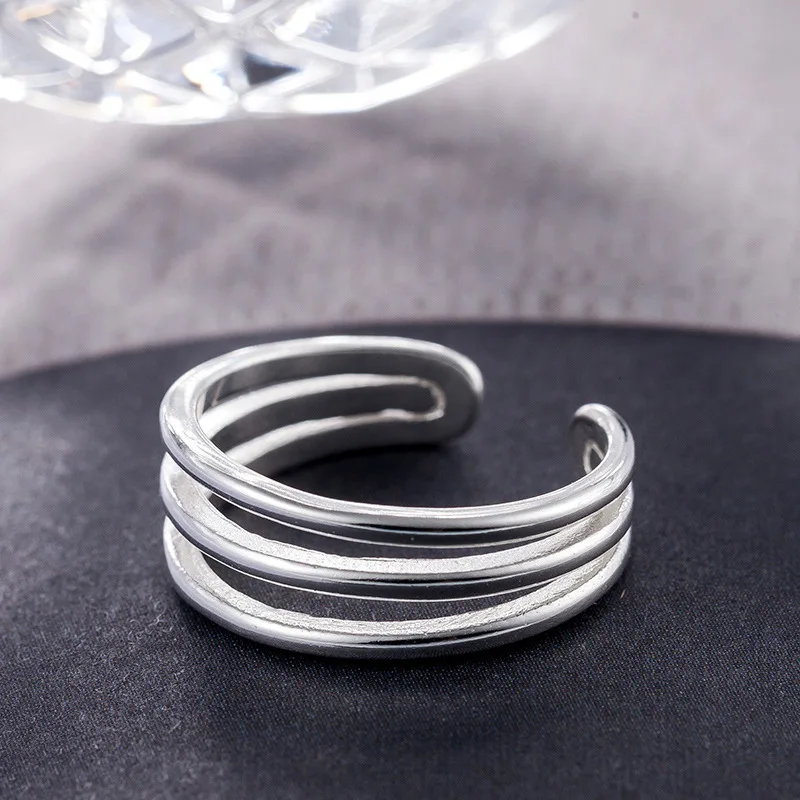 New Fashion Korean Version Of The Simple Popular 925 Sterling Silver Jewelry Three-tier Adjustable Opening Creative Rings R182