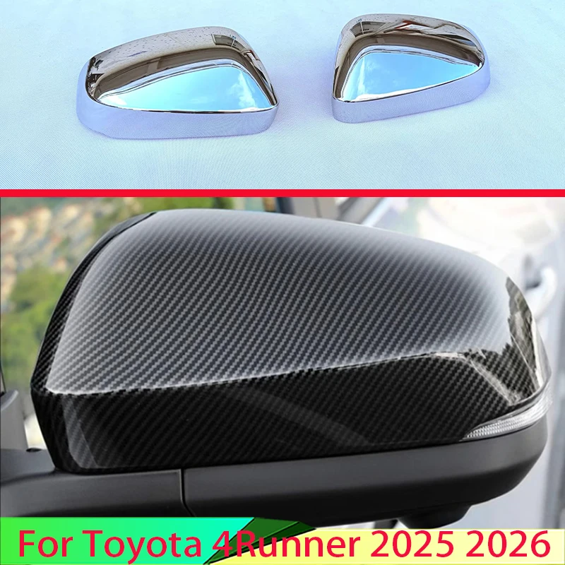 

For Toyota 4Runner 2025 2026 Car Accessories ABS Chrome Door Side Mirror Cover Trim Rear View Cap Overlay Molding Garnish