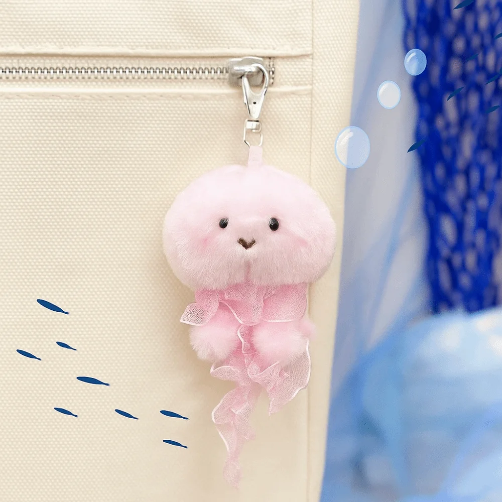 Cute Soft Ocean Animal Keychain Small Turtle Simulation Fluffy Whale Keyring PP Cotton Kawaii Press Sound Pendant Birthday Gift