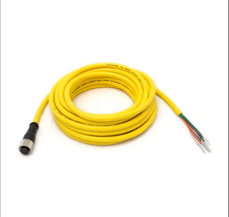 

New Arrival Cordset Single Ended M12 8-pin Straight Female 7.62 m 8x22 Yellow PVC Jacket QDE-825D 70884 banner Cable