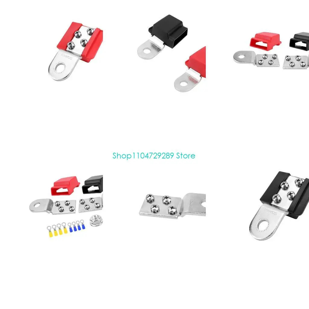 D8KE Battery Wiring with Flat Terminal Plates, Insulating Covers and Hardware Parts for Vehicle Electrical Maintenance and Daily