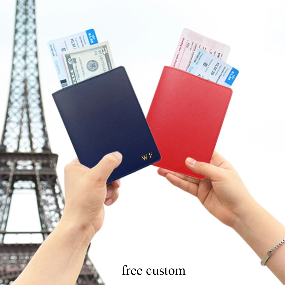 Passport Cover Custom Name Women Travel Accessories Document Wallet Men Family Passport Holder Personalized Logo Wedding Gift