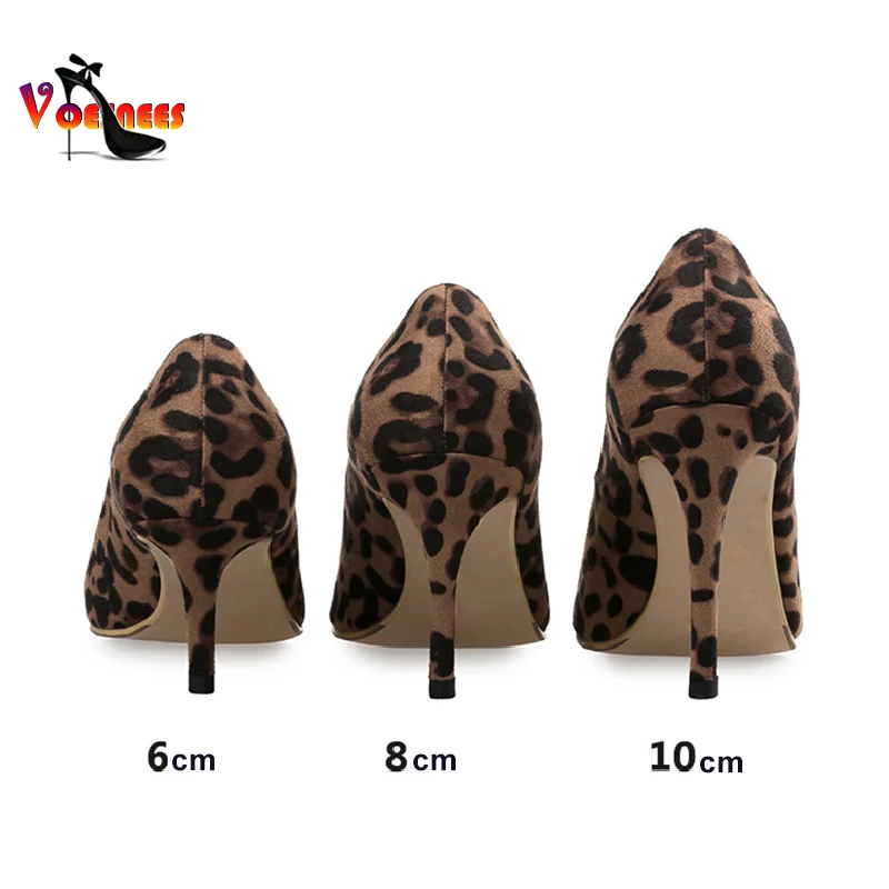 Décolleté da donna Sexy tacchi alti moda leopardo a punta 6CM 8 cm10cm tacchi superfini scarpe a spillo in pelle scamosciata décolleté SLIP-ON per