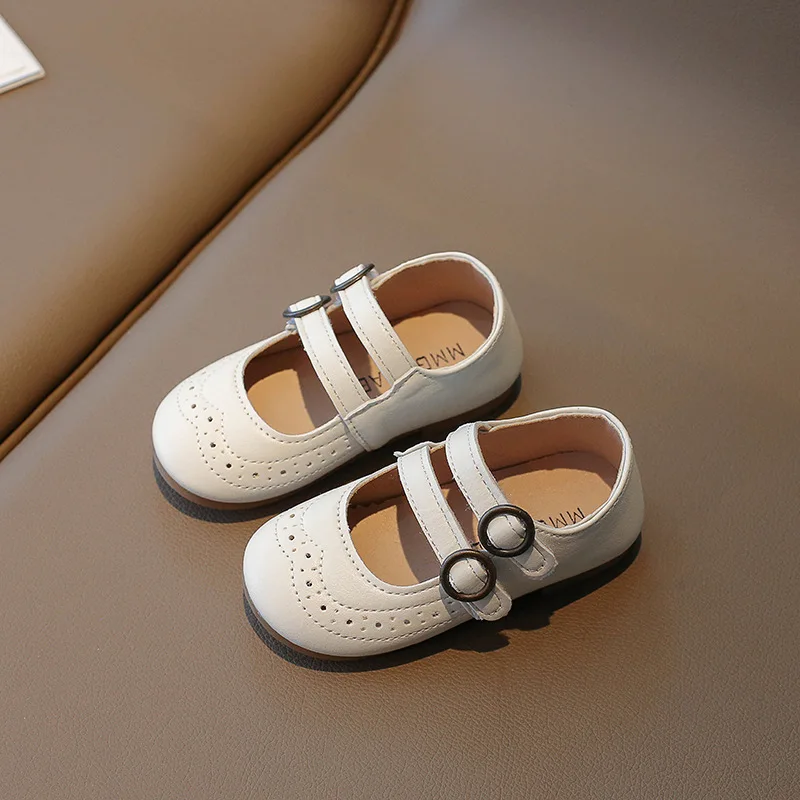 

Girls Leather Shoes 2025 Spring Autumn New Versatile Children Retro Princess Shoes Soft Bottom Anti Slip Kids Shoes Mary Janes