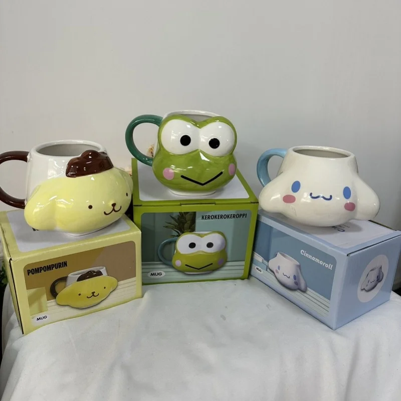 

Kawaii Anime Sanrio birthday gift Cinnamoroll mug PomPomPurin cartoon cute water cup Hello Kitty ceramic cup Girls for Gifts