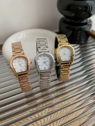 Women Quartz Watch Luxury Irregular Shaped Reloj Vintage Leather Strap Clock Ladies Case Orologio Girls New Design Wristwatch