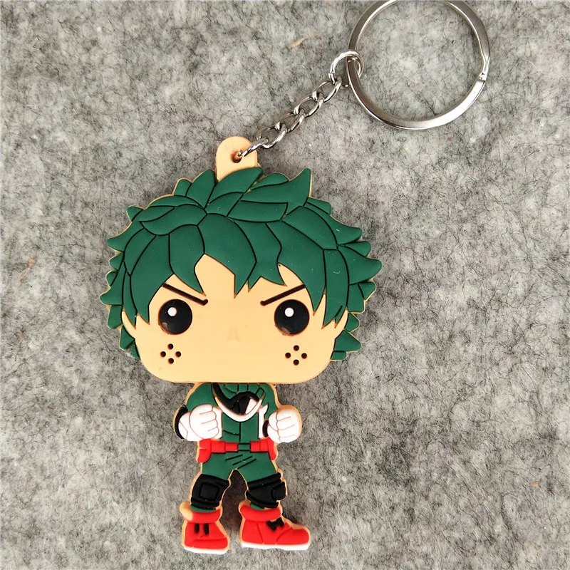 10pcs Anime Peripheral My Hero Academia Duke All Might Key-rings Student Cartoon Animation Bag Key Pendant Double Sides Keychain