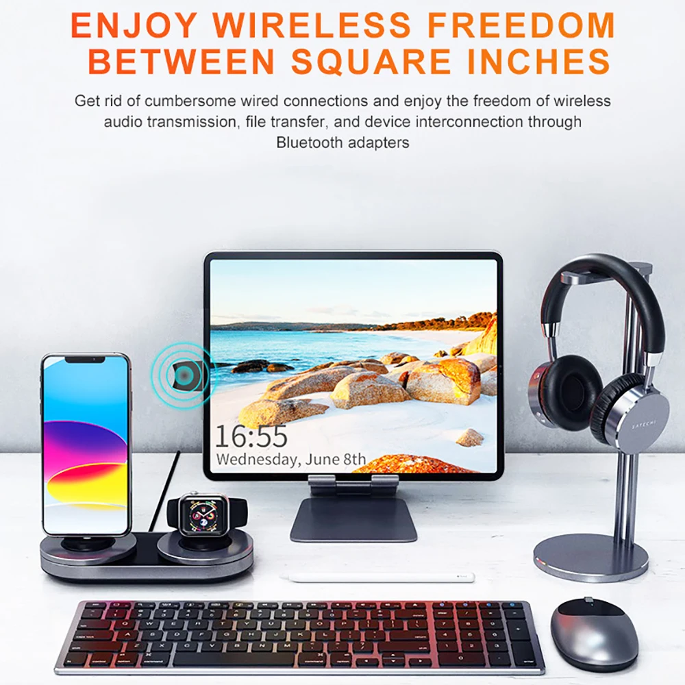 USB Bluetooth5.3 Adapter Bluetooth Transmitter Receiver Audio Bluetooth Dongle Wireless USB BT5.3 Adapter for Computer PC Laptop