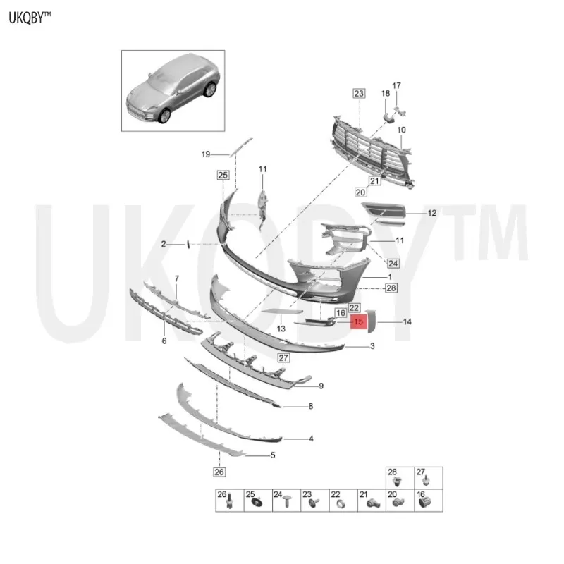 95B807823A/95B 807 824 A ينطبق على Po rs ch e 2018 Ma ca إطار ضوء الضباب شريط زخرفي (لوحة) الجزء العلوي الأيسر 95B807823A
