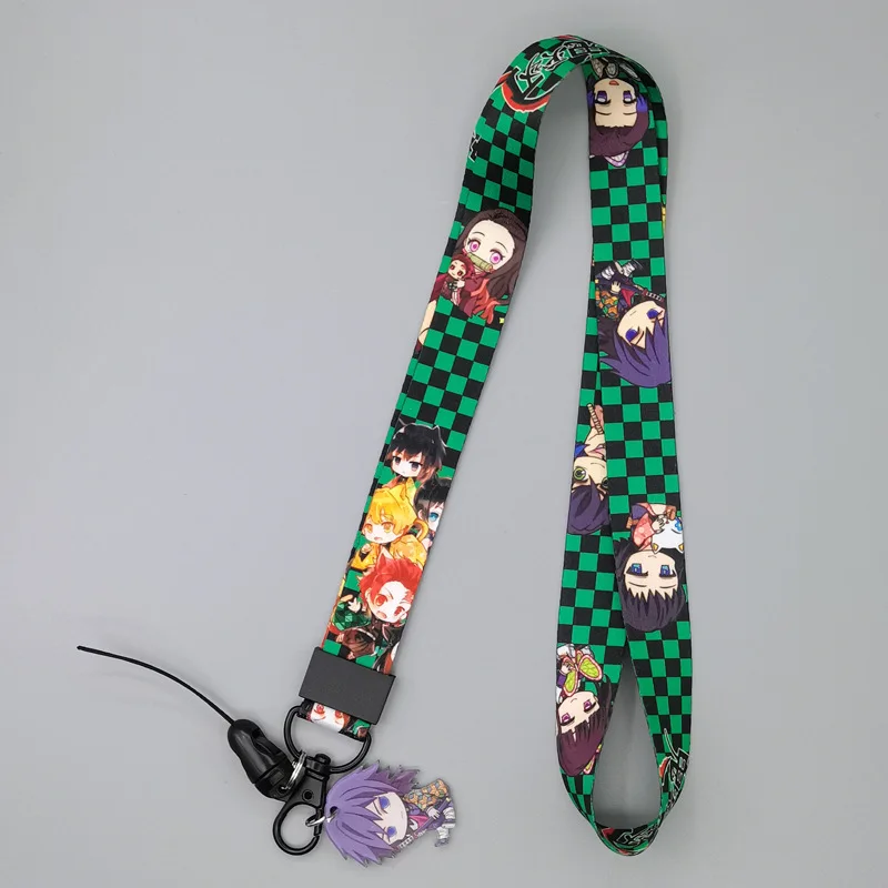 Demon Slayer Lanyard Keys Id Cell Phone Neck Strap Kamado Tanjiro Anime Action Figure Doll Kids Collection Gift Toys