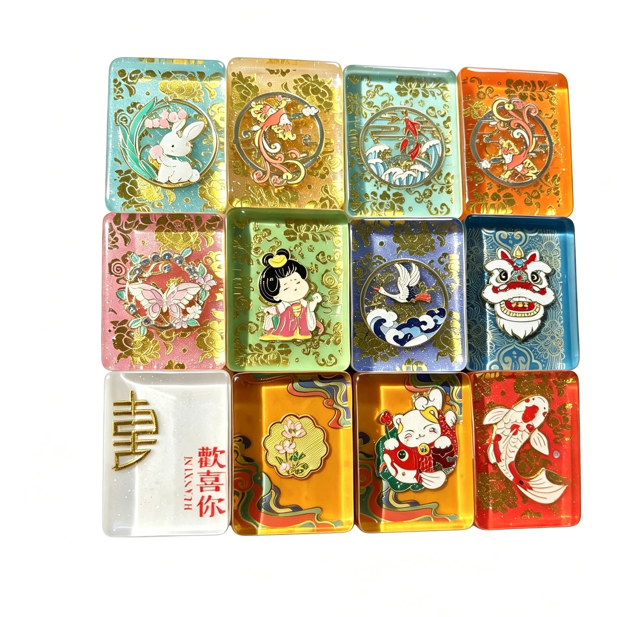 Custom Christmas Mahjong Tiles Set Exquisite 166 Acrylic Tiles Perfect Holiday Gift for Mom