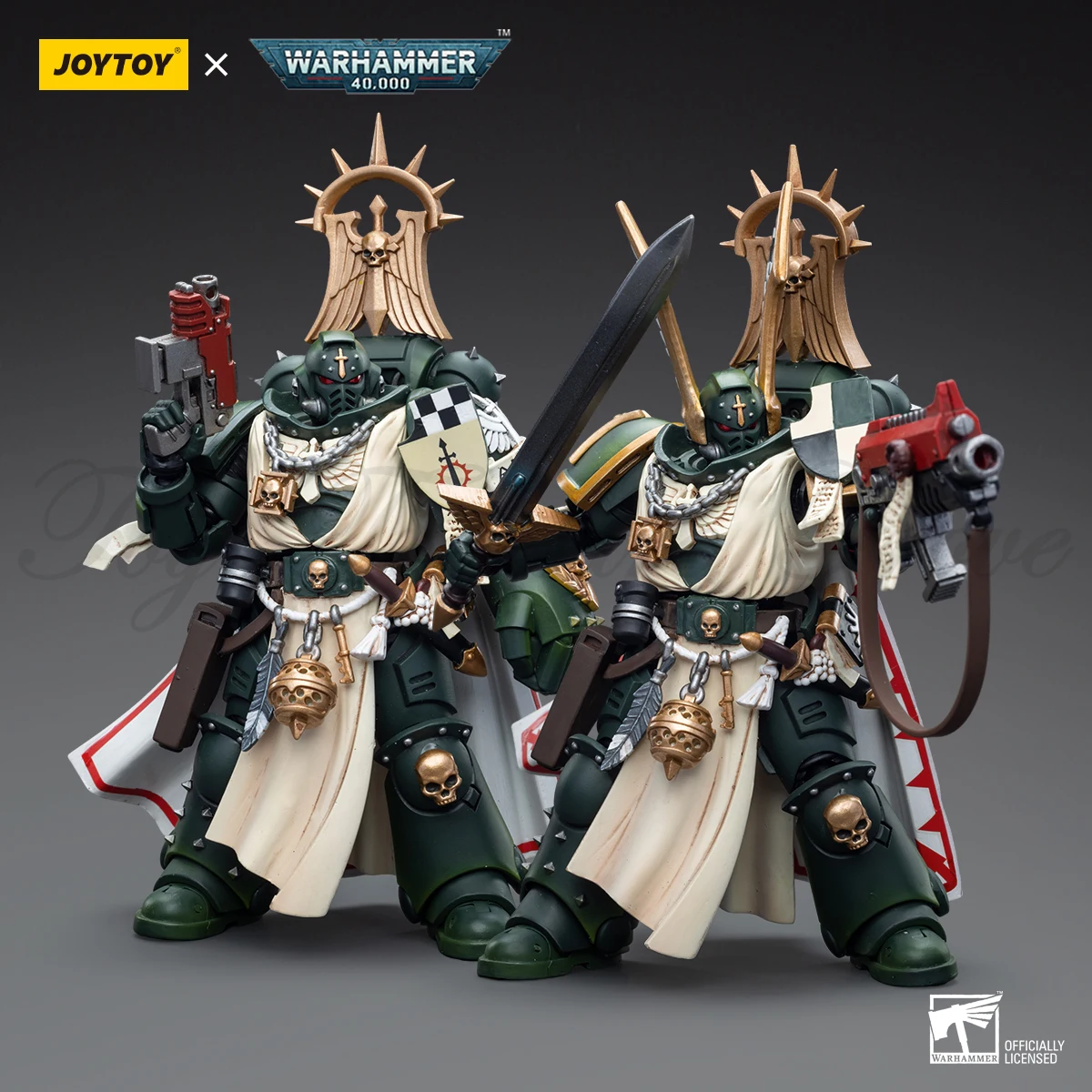 [EN STOCK] JOYTOY Warhammer 40k 1/18 figurines d'action maître des anges sombres maître Lazarus avec poing de puissance modèle militaire Anime