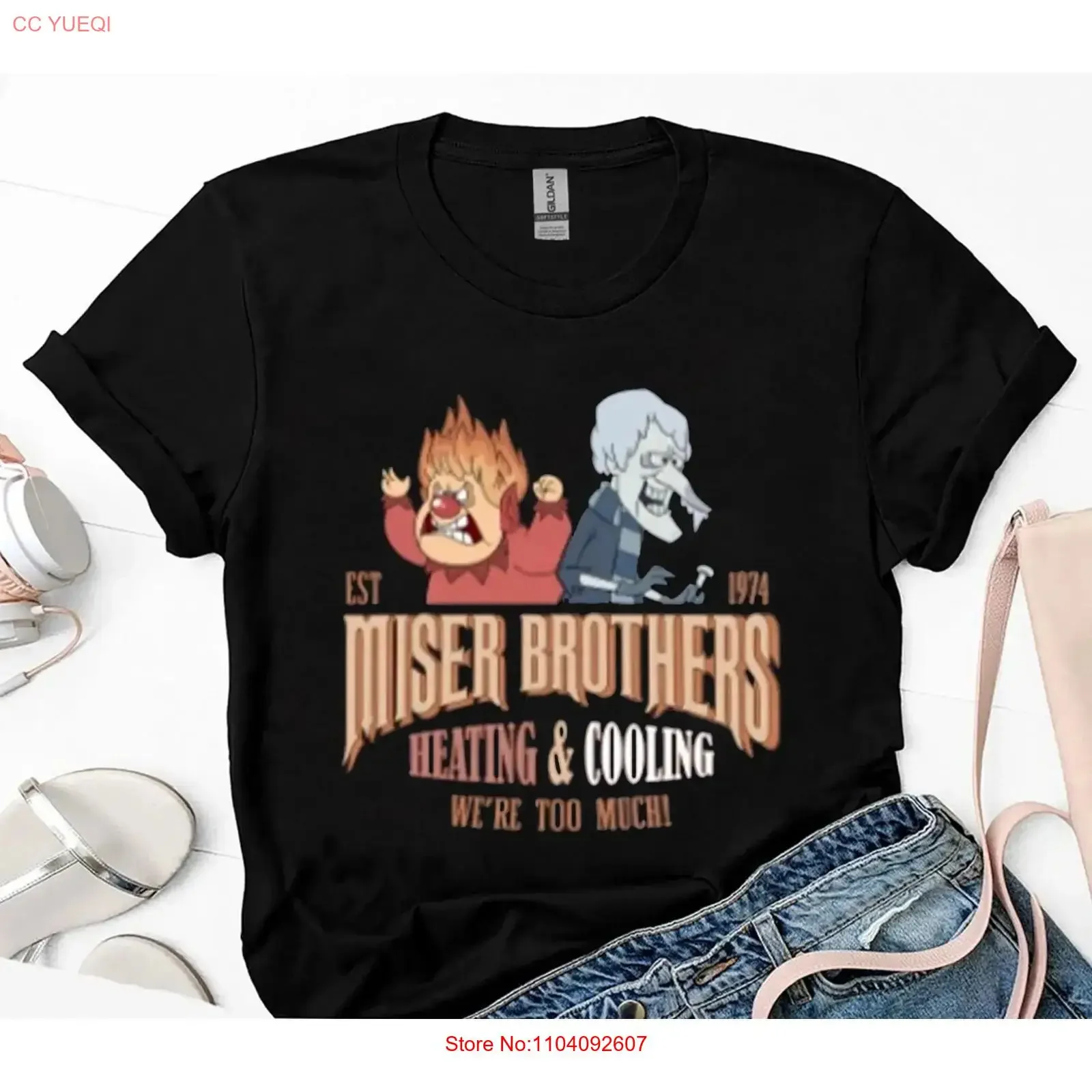 HOT Miser Brothers Heating Cooling T Shirt Christmas 2025 Multicolor vintage Washed Slightly Breathable fashion homme Stretched