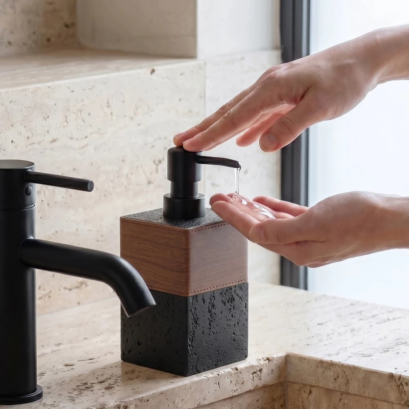 Retro Natural Limestone Soap Dispenser, Hand Bottle, Storage Bottle, Desktop Decoration, Home Decoration, Bathroom Accessories