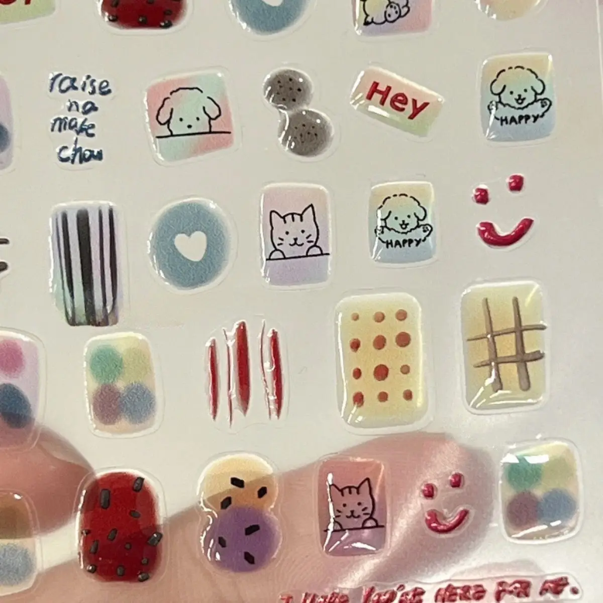 Ins Cute Jelly Toe Nail Stickers Summer Funny Cartoon 3D Puffy Clear Resin for Scrapbooking Journaling Nail Decoration High