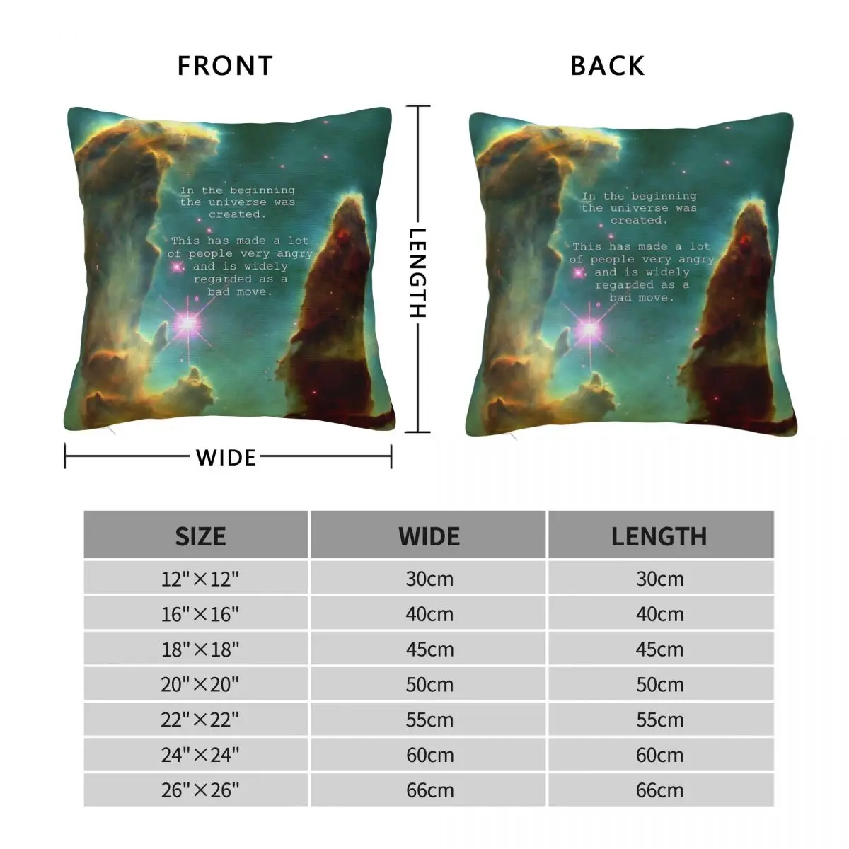 Hitchhiker's Guide Quote Square Pillowcase Polyester Linen Velvet Printed Zip Decorative Throw Pillow Case Car Cushion Case