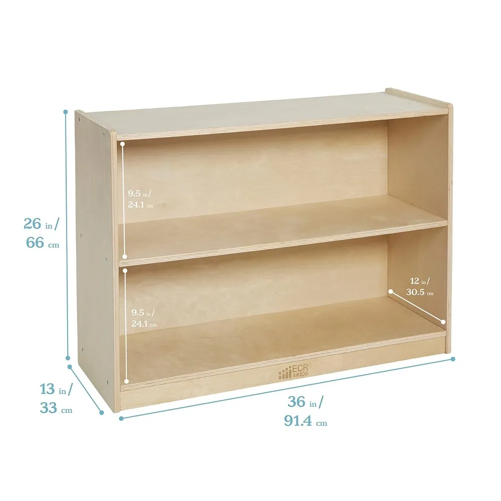 2-Shelf Mobile Storage Cabinet, Classroom Furniture, Natural