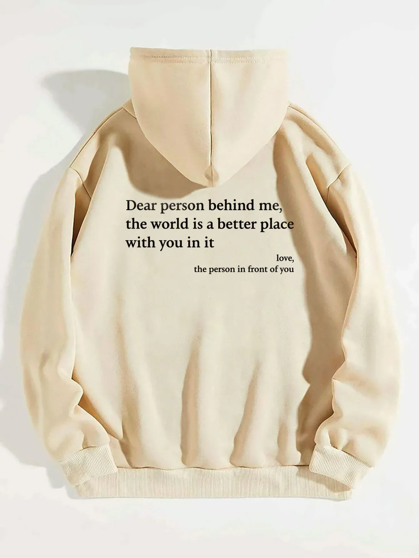 Autumn Y2k Pullover Hooded Women Young Lady Printed Letter Dear Person Behind Me Hoodie Oversize Aesthetic Hoody Sweatshirt Tops