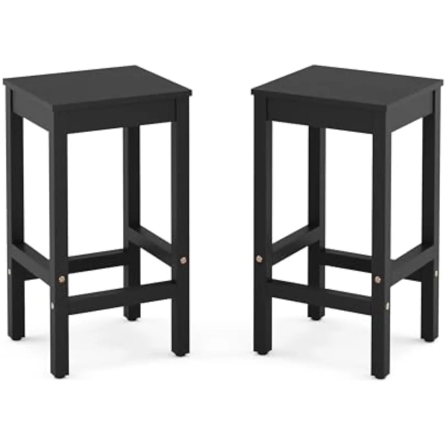 

26 英寸 Bar Stools Set of 2, Counter Height Bar Stool with Footrest, Acacia Wood Bar Chairs for Kitchen Island, Dining Room, Ca