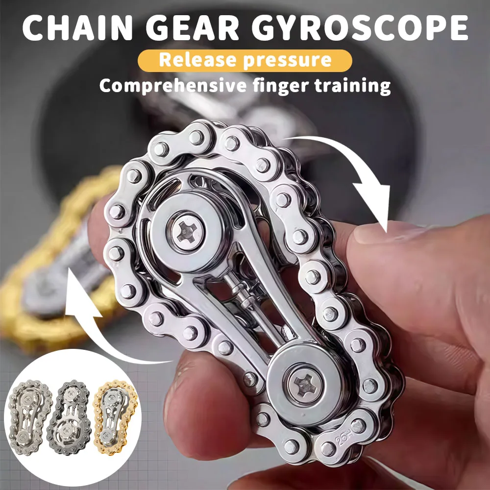 메탈 기어 체인 피젯 스피너 – 성인을 위한 스트레스 해소 장난감 |   감압 항불안 핸드 스피너