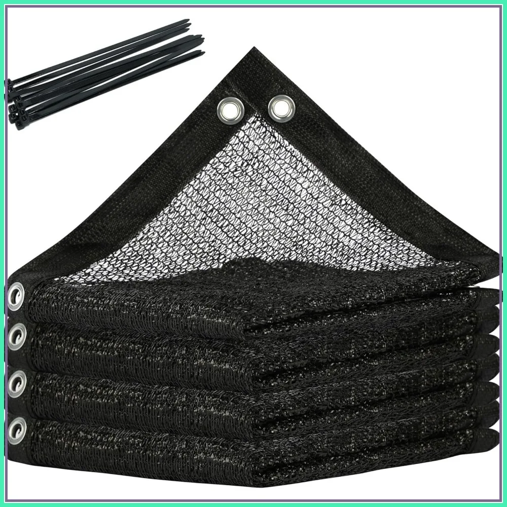 

30% Shade Cloth for Plants, 3x35 ft Black Shade Tarp with Grommets & Zip Ties, Outdoor Sunblock Net for Garden Greenhouse