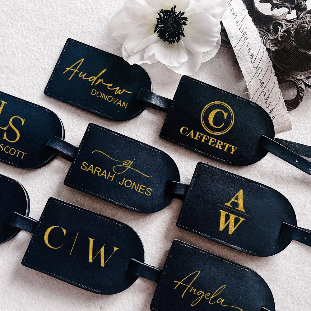 Personalized Leather Luggage Tags Custom Name Suitcase Domestic Travel Accessorie Baggage Handbag Tags Bag Gift for Her