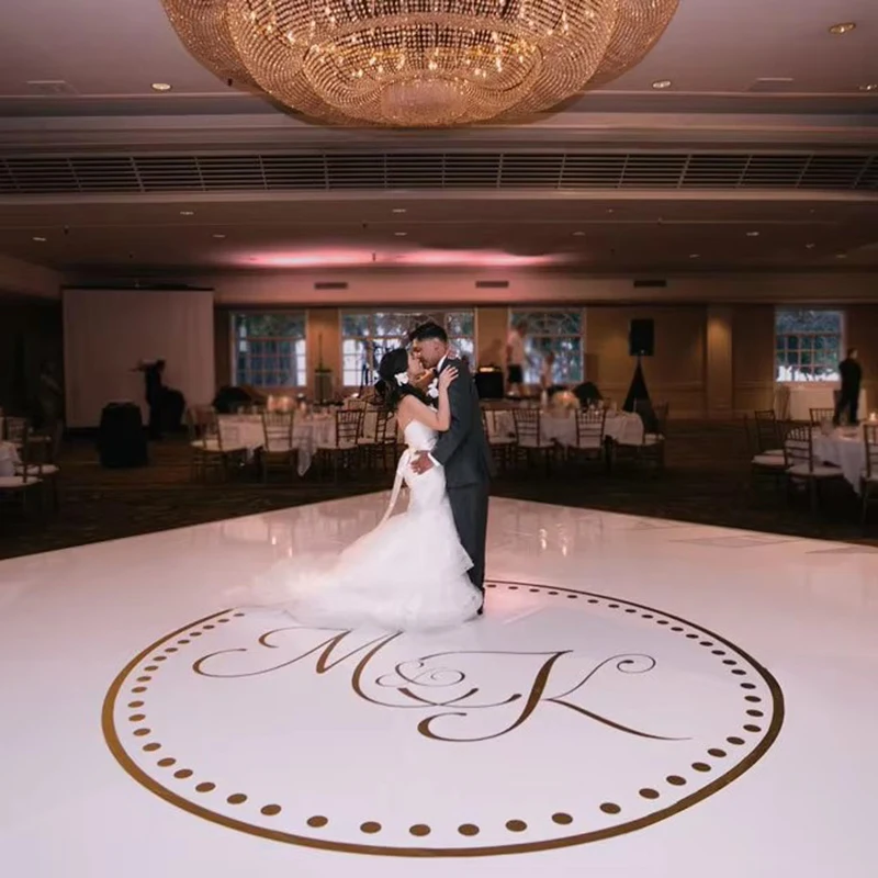 Wedding Dance Floor Sticker Wedding Banquet Party Decoration Monogram Personalized Initials Letter Vinyl Wall Art Decal  AZ220