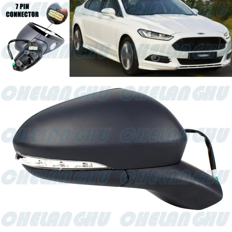 For Ford Fusion 2015 2016 2017 2018 2019 2020 US Version Right Side 7 Pins Paintable Blind Spot Power Fold Mirror Assembly