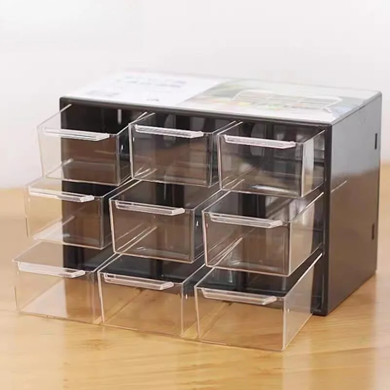 Organizador de Mesa com Múltiplas Divisórias, Caixa de Armazenamento à Prova de Poeira, Container Portátil para Joias e Cosméticos, Caixa de Armazenamento para Casa e Escritório