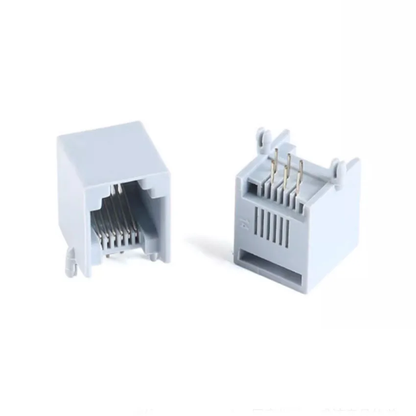 10-50Pcs RJ12 6P6C RJ11 PCB Mount Telephone Modular Connector Socket Interface Crystal Female Socket Telephone For Plug Jack 55A