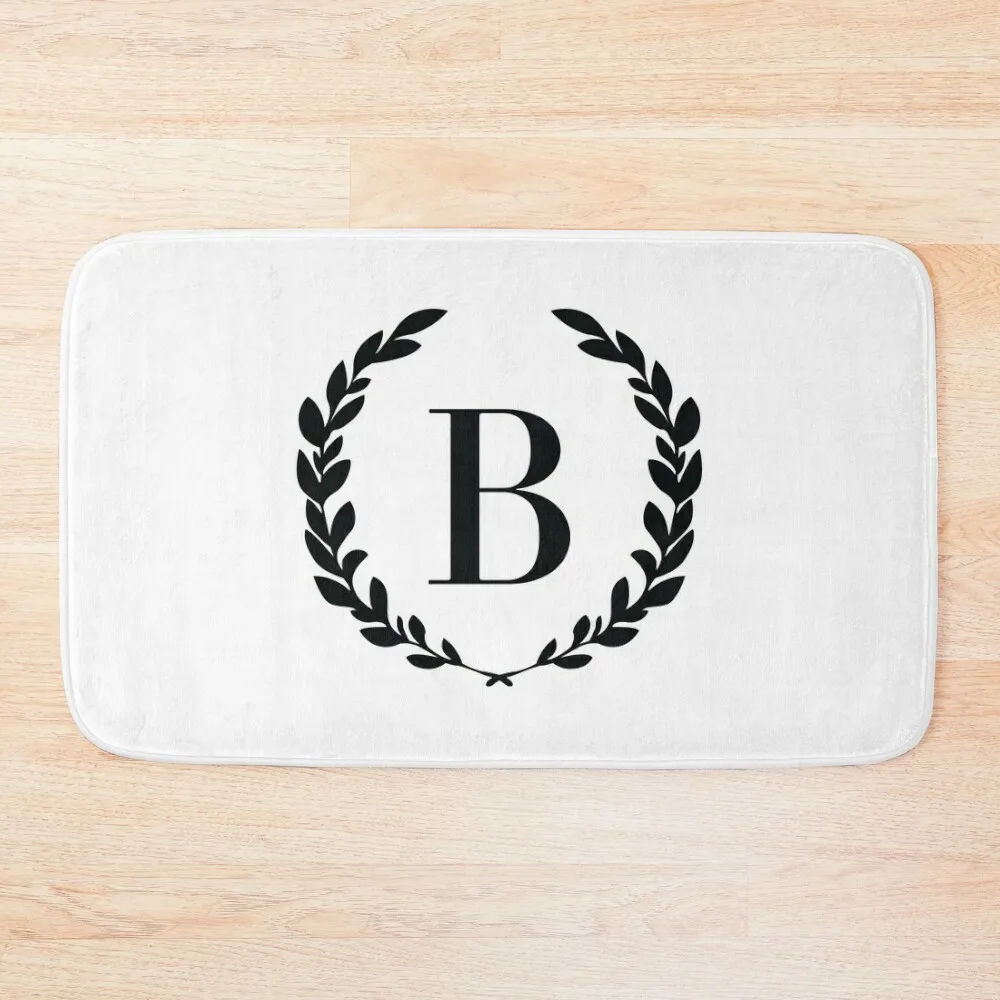

Letter B, Laurel wreath monogram B, Initial B, Laurel frame with letter B Bath Mat Baths Bathroom Hallway Carpet Mat
