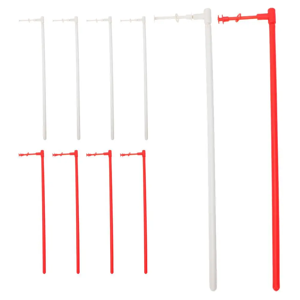 

10 Sets Red Windmill Rods Making Rods DIY Plastic Sticks Replacement Parts Garden Windmills Accessories