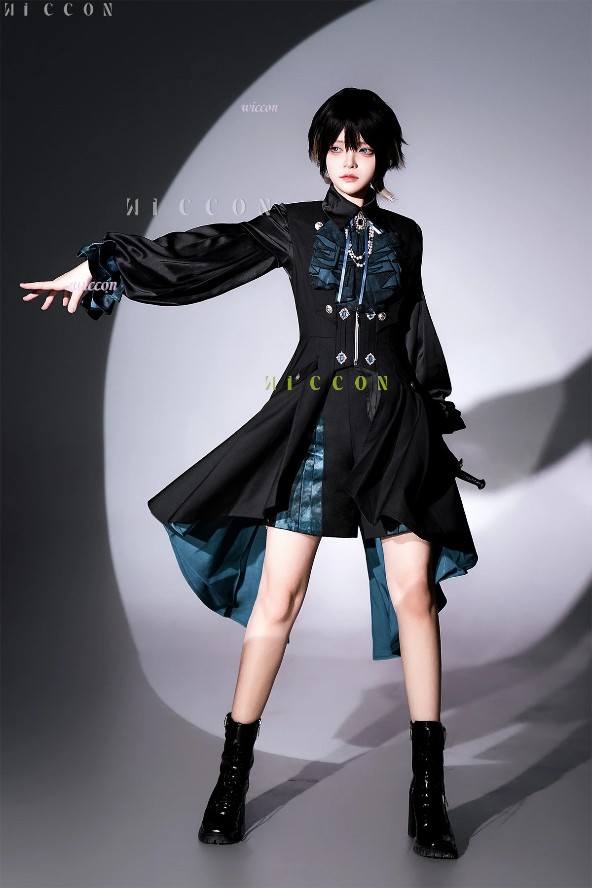 Ouji Jirai Kei Lolita Dark Clothes Women Femboy Outfit Court