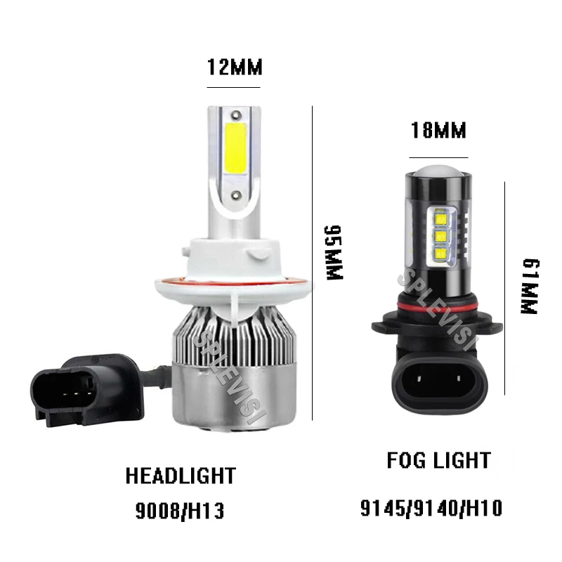 Combo LED White Headlight High/Low Beam fog Lights 6000K Bulbs Kit For Dodge Ram 1500 2500 3500 2006-2008 2006 2007 2008