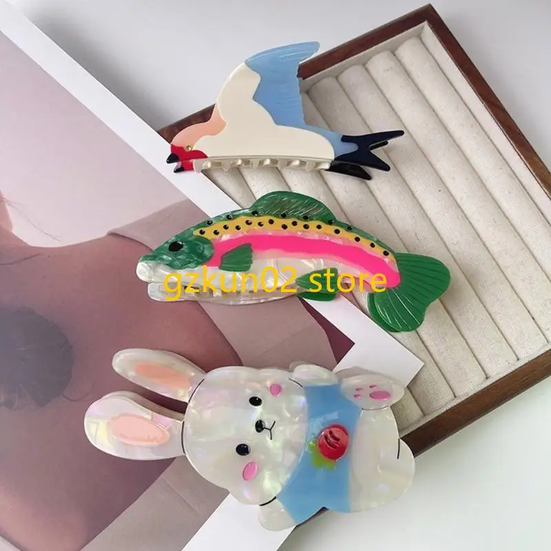 

KXRB Fish Hair Claw Clip Hair Claw Valentine's Day Adornment Large Hair Barrette