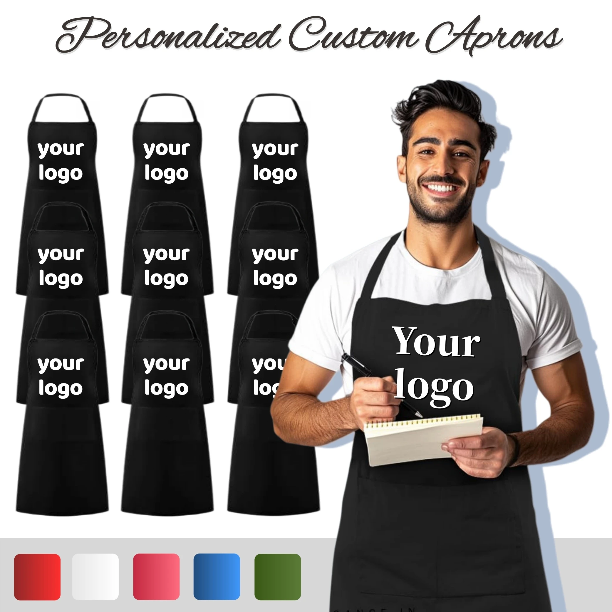 

10-50 шт. Индивидуальные фартуки-нагрудники с 2 карманами, унисекс, для шеф-поваров, кухонные фартуки, фартуки для рисования, для выпечки пасхальных печений, для взрослых