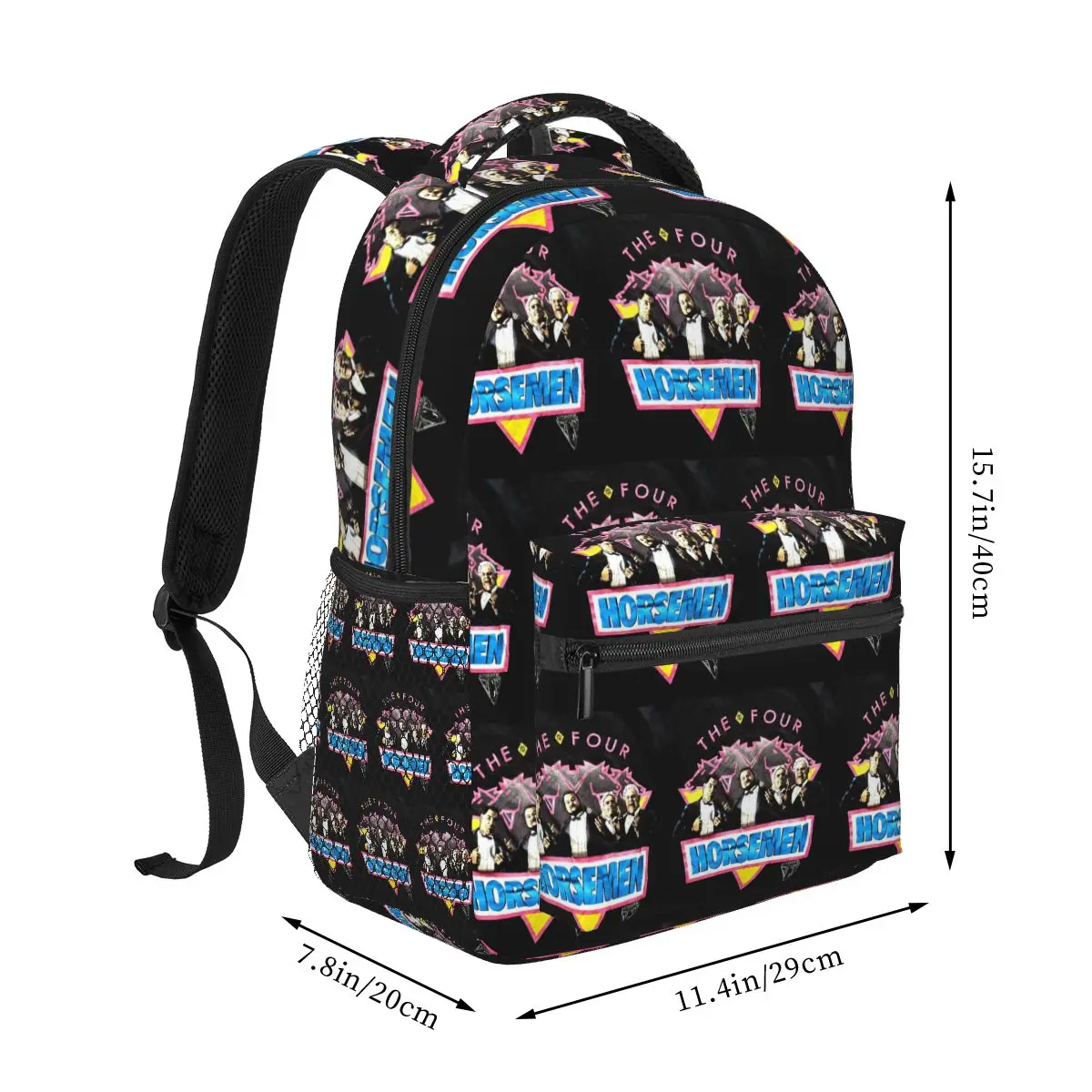 WCW Four 4 Horsemen Wrestling Legends Logo Student Backpack School Bag Hiking Travel Daypack for Boys Girls Bookbag Shoulder Bag