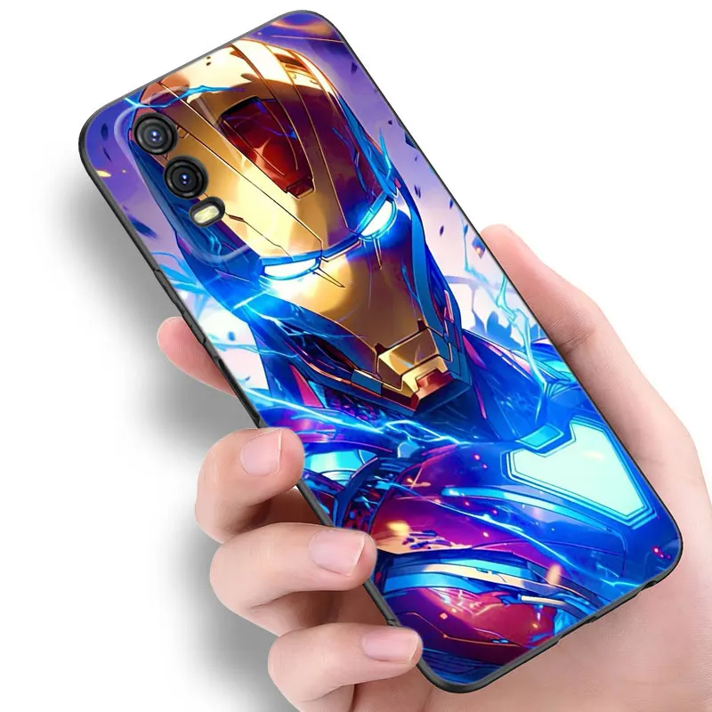 Avengers Marvel Spiderman Ironman Black Phone Case For Vivo V27 V29 e V30 X80 X90 Pro Y17 Y21 Y22 Y33 S Y16 Y20 Y27 Y35 Y36 Y55