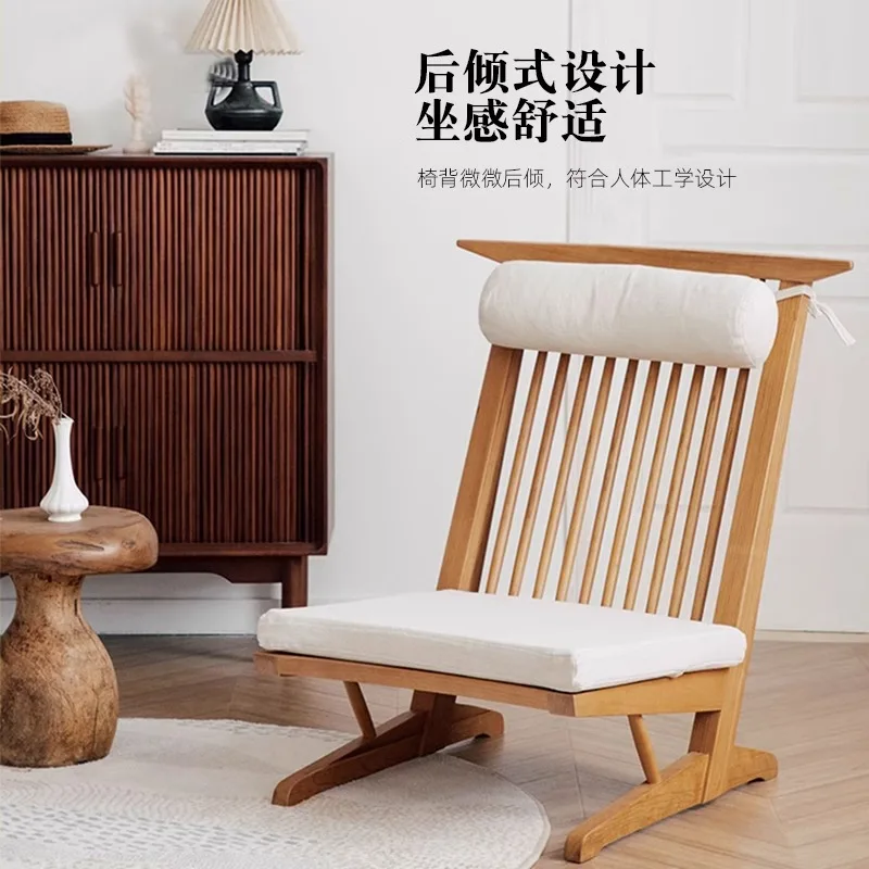 Medieval solid wood lazy sofa Nakajima George recliner balcony casual single