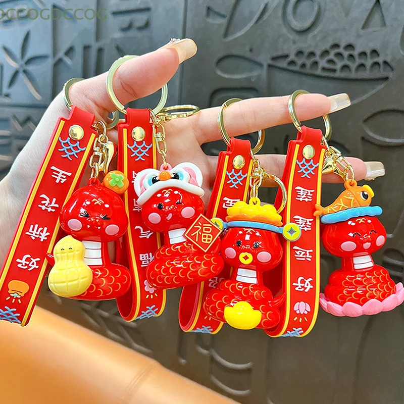 

1PC Creative Spring Festival Snake Lucky Keychain Pendant Backpack Decoration Accessories Chinese Style New Year Snake Key Ring