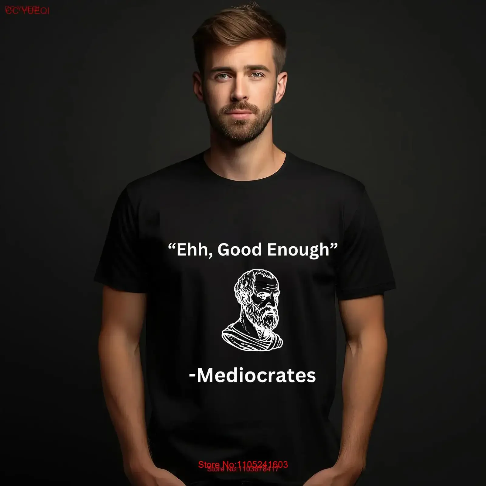 T-shirt Mediocrates, humoristique, humorisme grec ancien, pour collègues, graphique vintage délavé, doux, élégant, respirant
