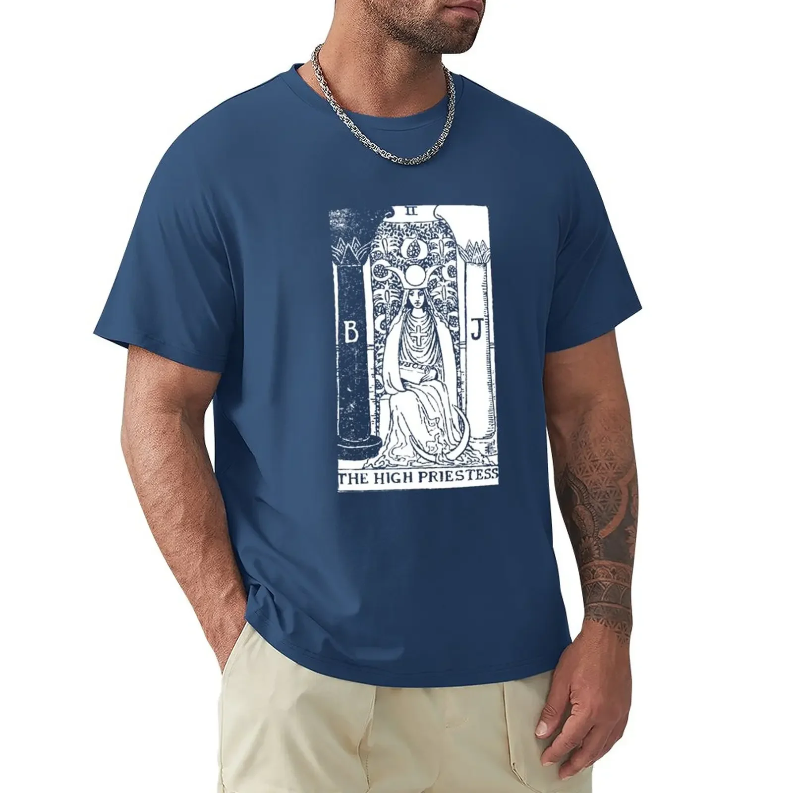 Tarot Card : The High Priestess black & white T-Shirt plain sweat for a boy mens t shirts casual stylish